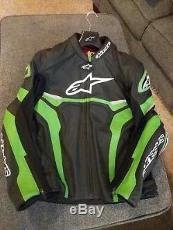 Alpinestars Celer Leather Jacket Black Green Size 48us 58eu