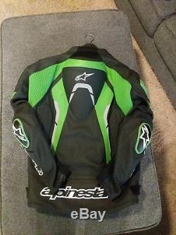 Alpinestars Celer Leather Jacket Black Green Size 48us 58eu