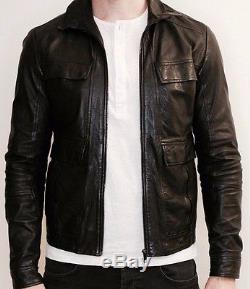 boss men's leather jacket sale