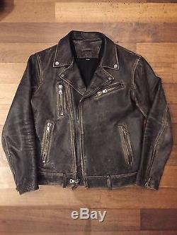 100% Auth John Varvatos Leather Collection Biker Jacket 44 EU, 34 US
