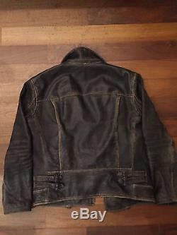 100% Auth John Varvatos Leather Collection Biker Jacket 44 EU, 34 US