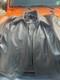 100% HEAVY Leather BLACK POLICE motorcycle JACKET Size 48 did not remove patches
