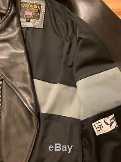 100% authentic Vanson black leather jacket, size M, mint condition