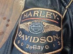 110 ANNIVERSARY HARLEY DAVIDSON MENS LEATHER JACKET SIZE LARGE -MINT