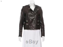 $1495 IRO Rojan motorcycle black leather jacket FR 38 US 6