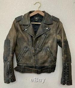 $1800 DOUBLE RL Ralph Lauren RRL Thunderbird Studded Motorcycle Leather Jacket 2