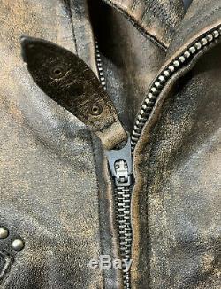 $1800 DOUBLE RL Ralph Lauren RRL Thunderbird Studded Motorcycle Leather Jacket 2