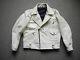 1940s Lost Worlds Trojan Sportswear White Horsehide Motorcycle Jacket Talon