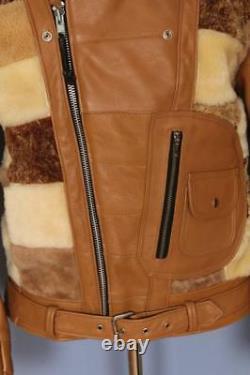 1940s Style PATCHWORK Grizzly D-POCKET Leather Motorcycle Jacket Large