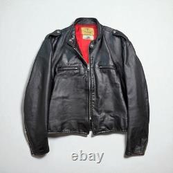 1960s 70 Herm's Leathertogs Steerhide Leather Motorcycle Cafe Racer Jacket Sz 50