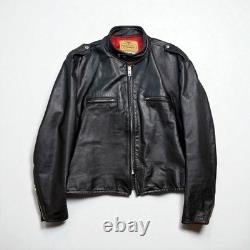 1960s 70 Herm's Leathertogs Steerhide Leather Motorcycle Cafe Racer Jacket Sz 50