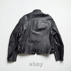 1960s 70 Herm's Leathertogs Steerhide Leather Motorcycle Cafe Racer Jacket Sz 50