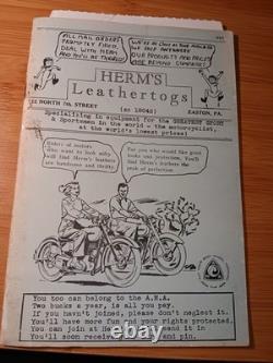1960s 70 Herm's Leathertogs Steerhide Leather Motorcycle Cafe Racer Jacket Sz 50