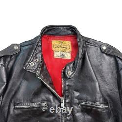 1960s 70 Herm's Leathertogs Steerhide Leather Motorcycle Cafe Racer Jacket Sz 50