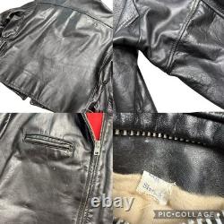 1960s 70 Herm's Leathertogs Steerhide Leather Motorcycle Cafe Racer Jacket Sz 50