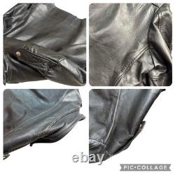 1960s 70 Herm's Leathertogs Steerhide Leather Motorcycle Cafe Racer Jacket Sz 50