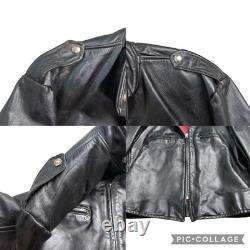 1960s 70 Herm's Leathertogs Steerhide Leather Motorcycle Cafe Racer Jacket Sz 50