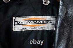 1960s Vintage HARLEY DAVIDSON Leather Jacket Size 42 Black Motorcycle