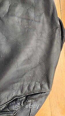 1960s vintage HARLEY DAVIDSON leather jacket L black 46R motorcycle. Read Desc