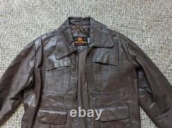 1960s vintage MOTORCYCLE jacket S brown leather MAD MAX biker harley 38-40