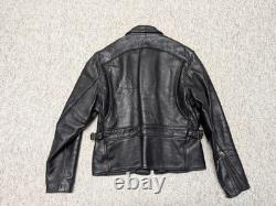 1970s vintage MOTORCYCLE leather jacket 38 black cowhide TALON east west BIKER