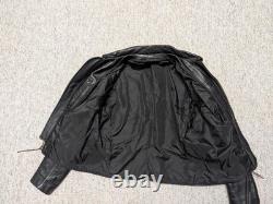 1970s vintage MOTORCYCLE leather jacket 38 black cowhide TALON east west BIKER