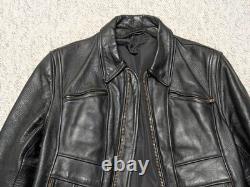 1970s vintage MOTORCYCLE leather jacket 38 black cowhide TALON east west BIKER