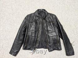 1970s vintage MOTORCYCLE leather jacket 38 black cowhide TALON east west BIKER