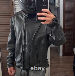 1980s Vintage Leather Biker Jacket Size XL