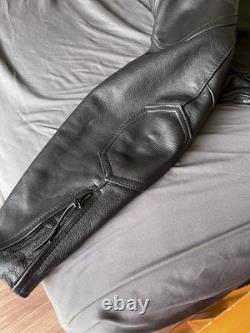 1980s Vintage Leather Biker Jacket Size XL