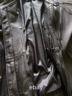 1980s Vintage Leather Biker Jacket Size XL