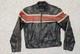 1990s vintage CAFE RACER orange striped 44 black leather MOTORCYCLE harley y2k