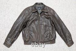 1990s vintage LAMBSKIN leather bomber L brown MAD MAX patina motorcycle Y2K