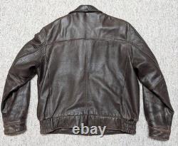 1990s vintage LAMBSKIN leather bomber L brown MAD MAX patina motorcycle Y2K