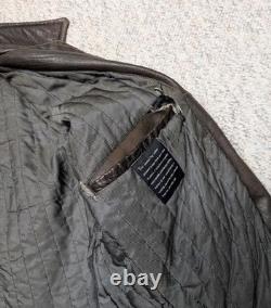 1990s vintage LAMBSKIN leather bomber L brown MAD MAX patina motorcycle Y2K