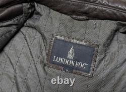 1990s vintage LAMBSKIN leather bomber L brown MAD MAX patina motorcycle Y2K