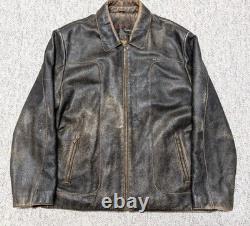1990s vintage MAD MAX leather jacket PATINA brown leather XL motorcycle 46 rogue