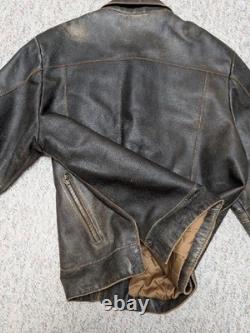 1990s vintage MAD MAX leather jacket PATINA brown leather XL motorcycle 46 rogue