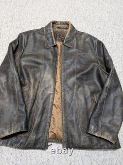 1990s vintage MAD MAX leather jacket PATINA brown leather XL motorcycle 46 rogue