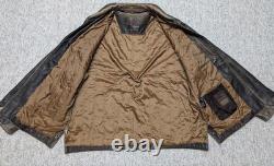 1990s vintage MAD MAX leather jacket PATINA brown leather XL motorcycle 46 rogue