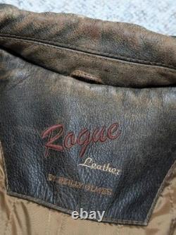 1990s vintage MAD MAX leather jacket PATINA brown leather XL motorcycle 46 rogue