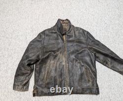 1990s vintage MAD MAX leather jacket PATINA brown leather XL motorcycle 46 rogue