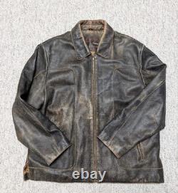 1990s vintage MAD MAX leather jacket PATINA brown leather XL motorcycle 46 rogue