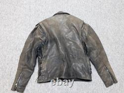 1990s vintage MOTORCYCLE leather jacket 2XL brown PATINA distressed MAD MAX