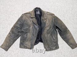 1990s vintage MOTORCYCLE leather jacket 2XL brown PATINA distressed MAD MAX