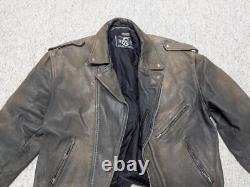1990s vintage MOTORCYCLE leather jacket 2XL brown PATINA distressed MAD MAX