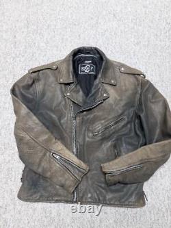 1990s vintage MOTORCYCLE leather jacket 2XL brown PATINA distressed MAD MAX