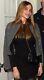 $1,496 Alice + Olivia Jace Embellished Dress Grey Leather Moto Jacket 4 6 SMALL