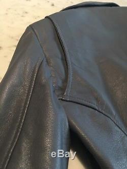 2012 Balenciaga Cyclone Grey Blue Leather Moto Motorcycle Jacket 38 US 2 or 4