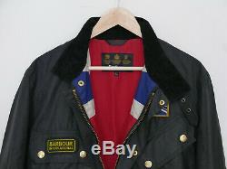 £279 Mens Barbour Union Jack black waxed jacket size Large XL 42